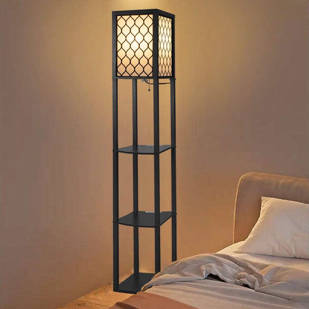 Storage Shelf Floor Lamp